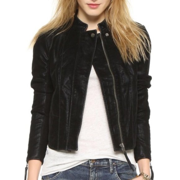 Free People Jackets & Blazers - Free People Clean Minimal Faux Vegan Leather Moto Jacket